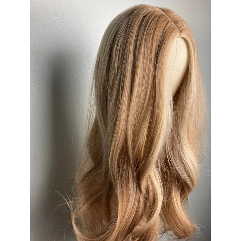 Highlighted Blonde Wavy Wig